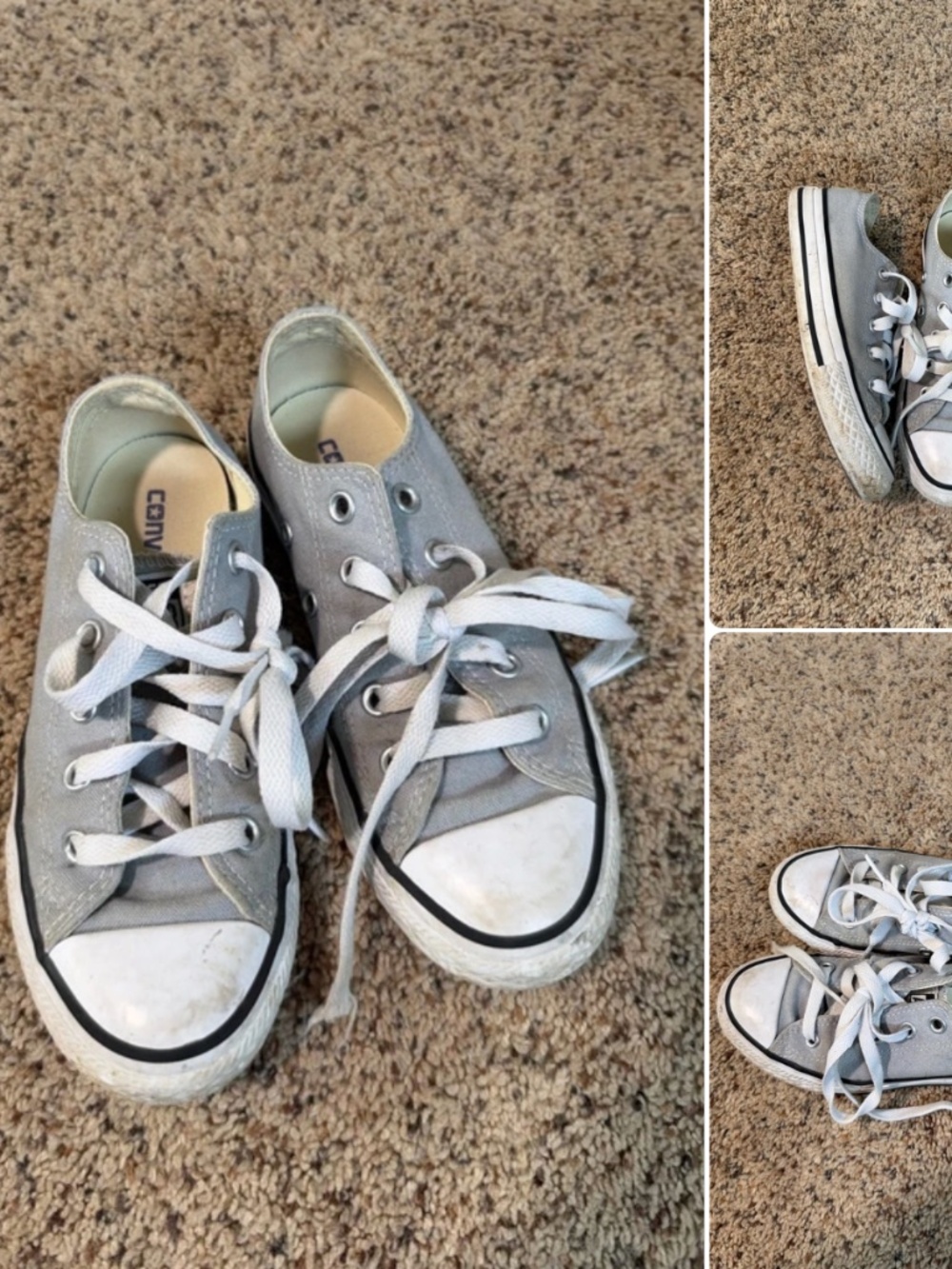Girls 12.5 Converse Low top Sneakers: Gray